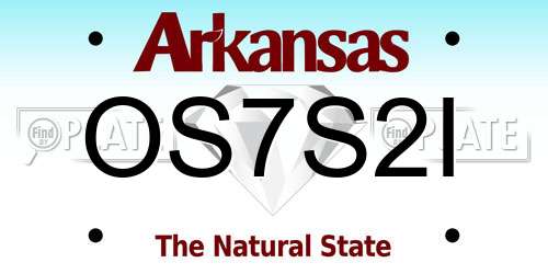 OS7S2I Arkansas License Plate
