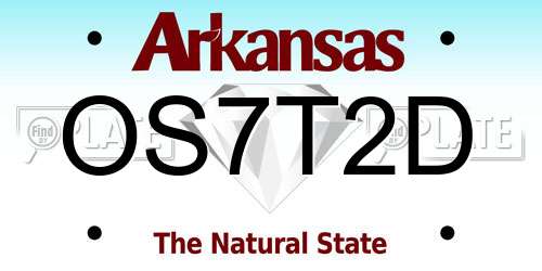 OS7T2D Arkansas License Plate