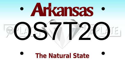 OS7T2O Arkansas License Plate