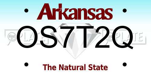 OS7T2Q Arkansas License Plate