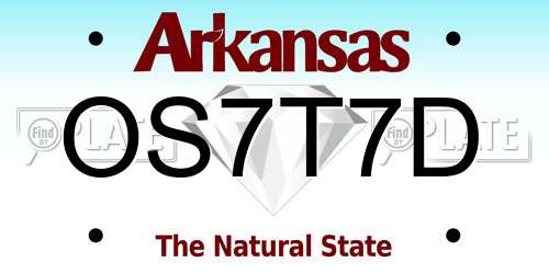 OS7T7D Arkansas License Plate