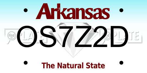 OS7Z2D Arkansas License Plate