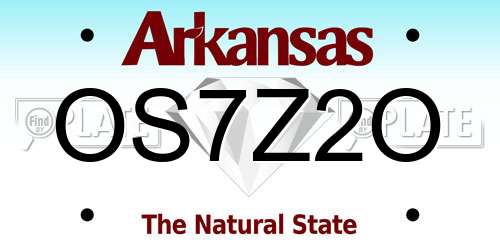 OS7Z2O Arkansas License Plate