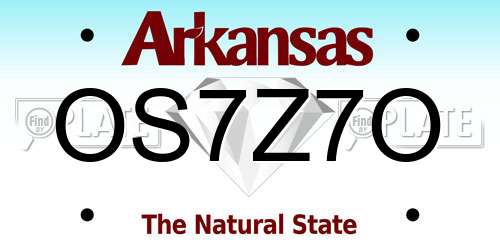 OS7Z7O Arkansas License Plate