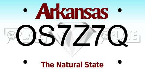 OS7Z7Q Arkansas License Plate