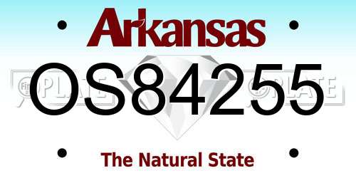 OS84255 Arkansas License Plate