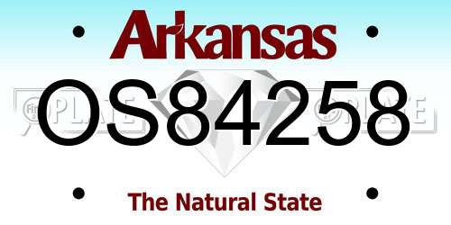 OS84258 Arkansas License Plate