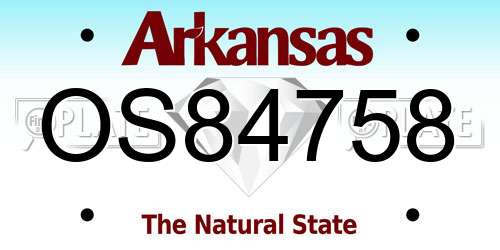 OS84758 Arkansas License Plate