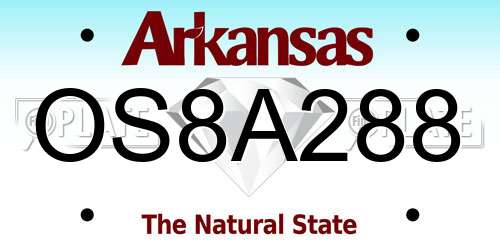 OS8A288 Arkansas License Plate