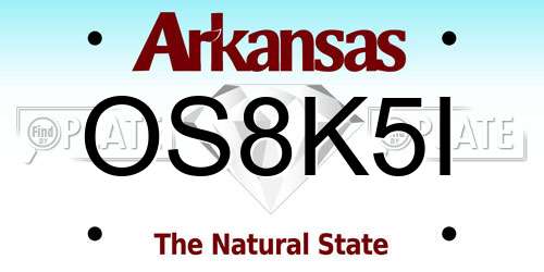 OS8K5I Arkansas License Plate