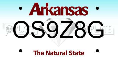 OS9Z8G Arkansas License Plate