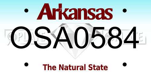 OSA0584 Arkansas License Plate