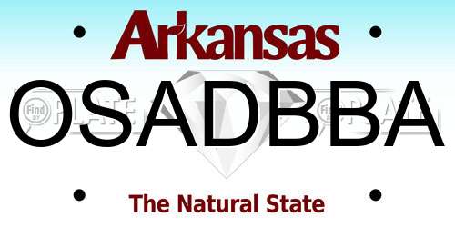 OSADBBA Arkansas License Plate