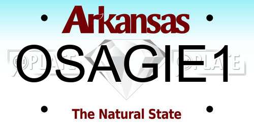 OSAGIE1 Arkansas License Plate