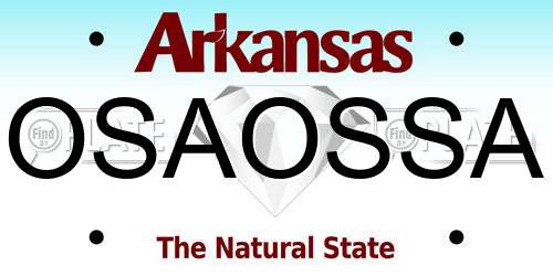 OSAOSSA Arkansas License Plate