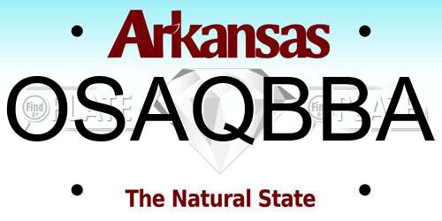 OSAQBBA Arkansas License Plate