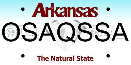 OSAQSSA Arkansas License Plate