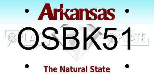 OSBK51 Arkansas License Plate