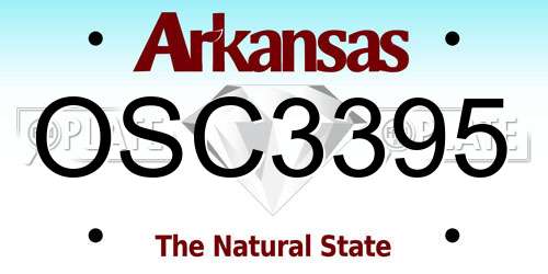 OSC3395 Arkansas License Plate