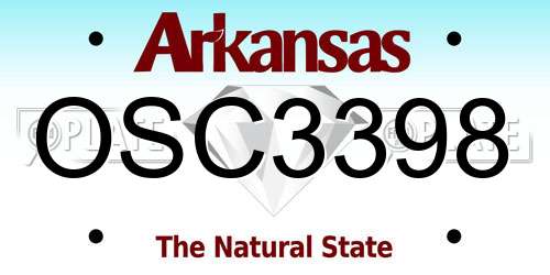 OSC3398 Arkansas License Plate