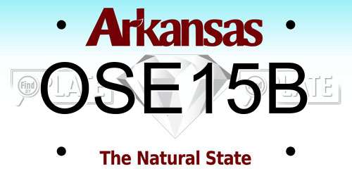 OSE15B Arkansas License Plate