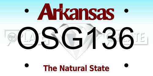 OSG136 Arkansas License Plate
