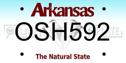OSH592 Arkansas License Plate