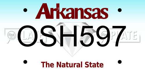OSH597 Arkansas License Plate
