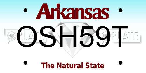 OSH59T Arkansas License Plate