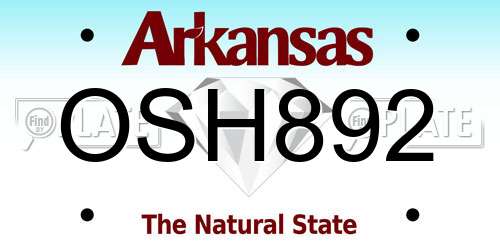 OSH892 Arkansas License Plate