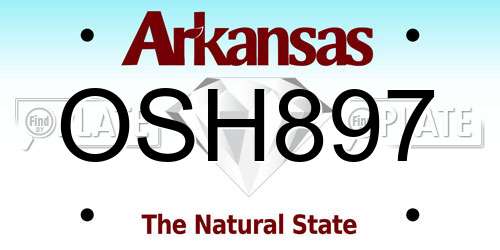OSH897 Arkansas License Plate