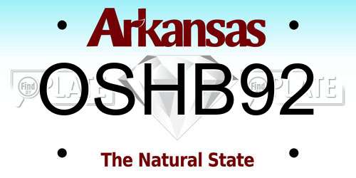 OSHB92 Arkansas License Plate
