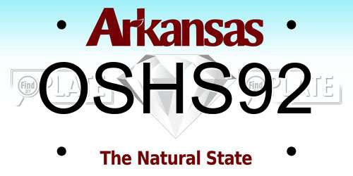 OSHS92 Arkansas License Plate