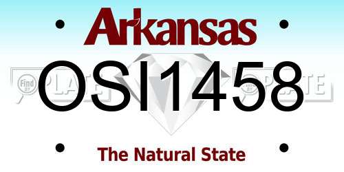 OSI1458 Arkansas License Plate