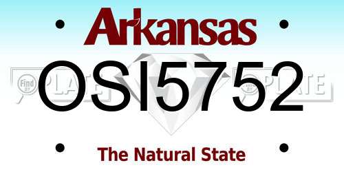 OSI5752 Arkansas License Plate