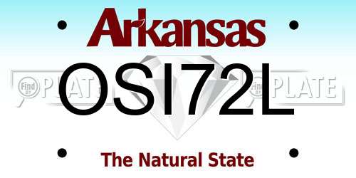 OSI72L Arkansas License Plate