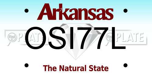 OSI77L Arkansas License Plate