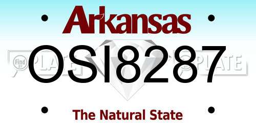 OSI8287 Arkansas License Plate
