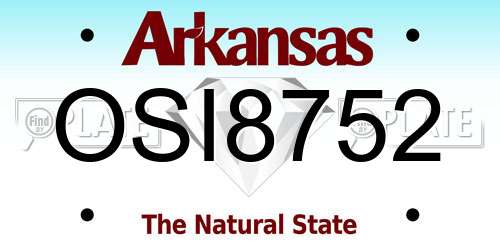 OSI8752 Arkansas License Plate