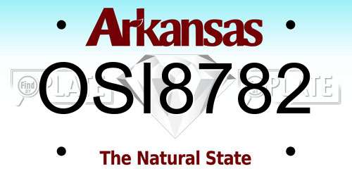 OSI8782 Arkansas License Plate