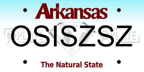 OSISZSZ Arkansas License Plate