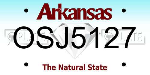 OSJ5127 Arkansas License Plate