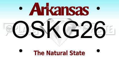 OSKG26 Arkansas License Plate