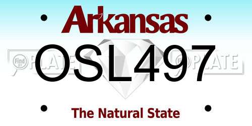OSL497 Arkansas License Plate