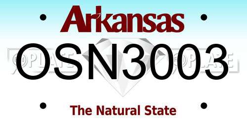 OSN3003 Arkansas License Plate