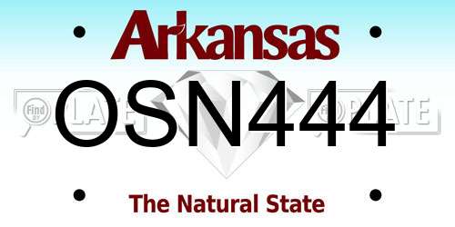 OSN444 Arkansas License Plate