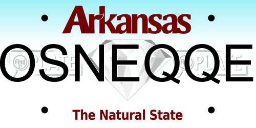 OSNEQQE Arkansas License Plate