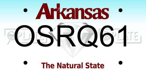OSRQ61 Arkansas License Plate