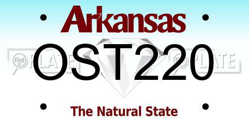 OST220 Arkansas License Plate