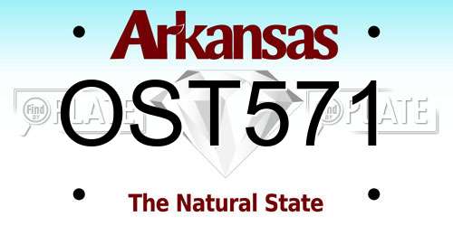 OST571 Arkansas License Plate